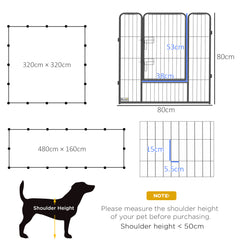 PawHut 16 Panels Heavy Duty Puppy Playpen, for Small and Medium Dogs, Indoor and Outdoor Use - Grey