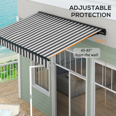 Outsunny 3 x 2m Aluminium Frame Electric Awning, with Remote - Grey/White