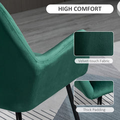 HOMCOM Velvet-Feel Plisse Back Accent Chair - Green