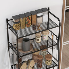 HOMCOM Five-Tier Steel Frame Kitchen Shelving Unit - Black