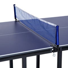 HOMCOM 6ft 182cm Mini Table Tennis Table Folding Ping Pong Table with Net Multi-Use Table for Indoor Outdoor Game, Blue