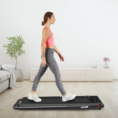 Folding Treadmill with LED Display Bluetooth Speaker-Black