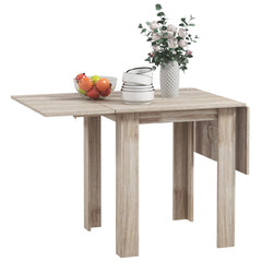 HOMCOM Four-Seater Drop Leaf Dining Table - Wood Effect