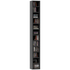 HOMCOM 204 CD Tall Narrow Media Storage Tower - Black