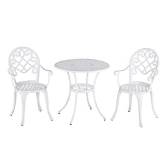 Outsunny Three-Piece Elegant Aluminium Garden Set - White