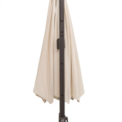 Outsunny 3M Banana Parasol Hanging Cantilever Umbrella W/ Cross Base Hand Crank Aluminium Frame 360√Ç¬∞Rotation Hand Crank-Beige