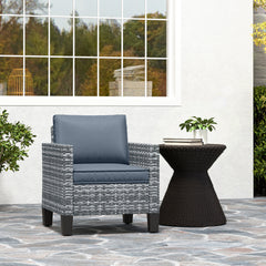 Outsunny Single Rattan Armchair, with Cushions - Light Grey