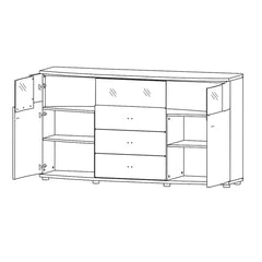 Dera 85 Display Sideboard Cabinet 160cm