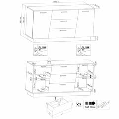 Emira 84 Sideboard Cabinet 160cm