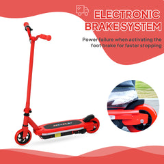 AIYAPLAY Electric Scooter for Ages 6-14, with Colourful Light and Electric Brake, Electric Scooter E Scooter, Up to 10 KM/H & 8 KM, Red