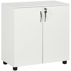 Vinsetto Two-Tier Locking Office Storage Cabinet - White