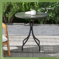 Outsunny â66cm Galvanised Steel Garden Table - Grey