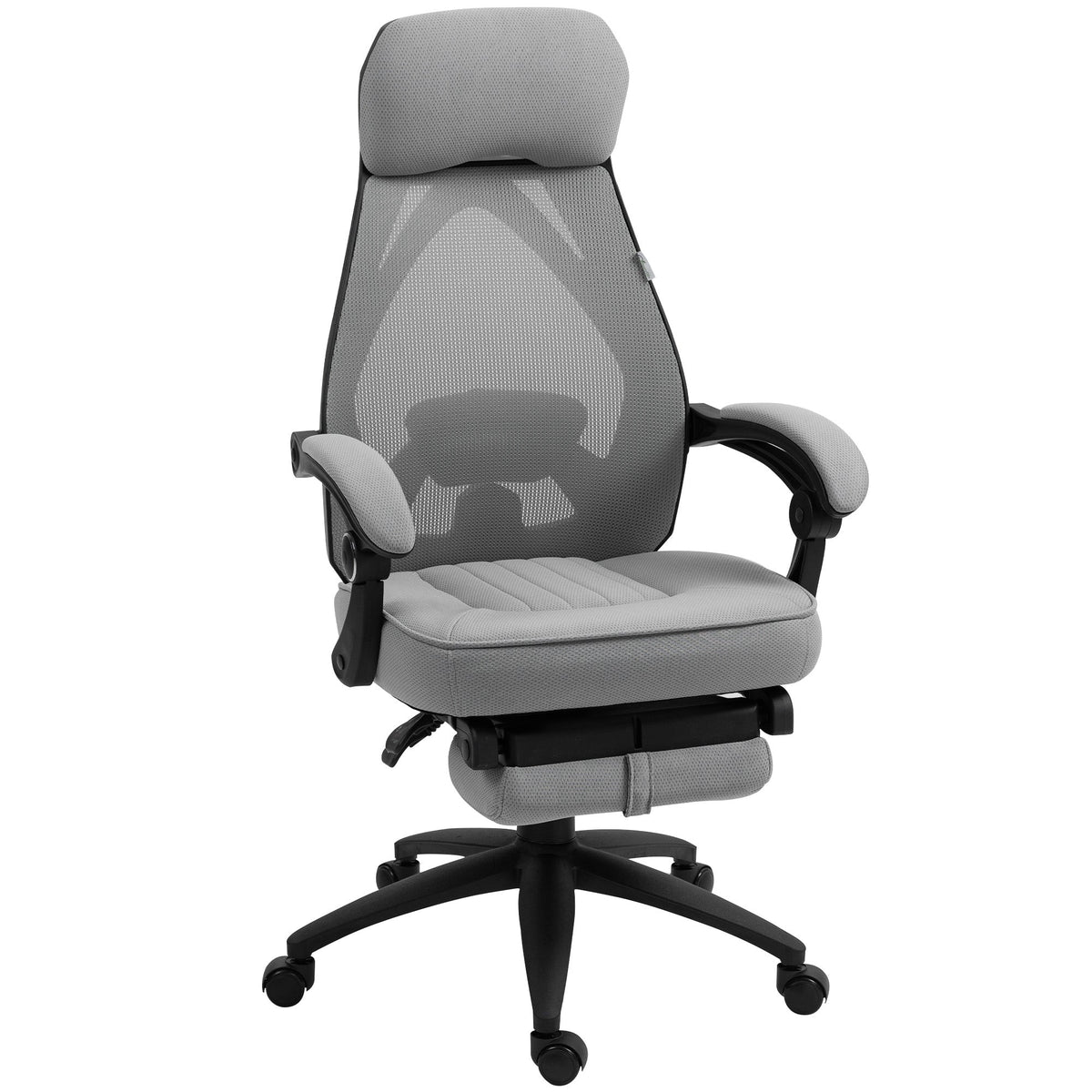 Vinsetto Office Chair with Footrest, High Back Swivel Desk Chair with Adjustable Height and Headrest for Home Office, Dark Grey