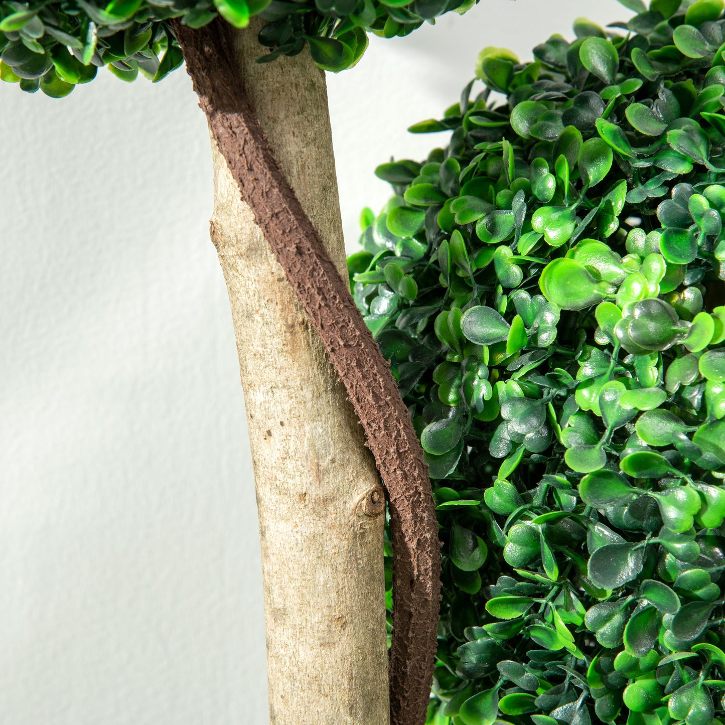 HOMCOM Decorative Artificial Tree Boxwood Ball Topiary Tree in Pot Fake Plant for Home Indoor Outdoor Decor, 90 cm, Dark Green