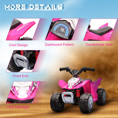 AIYAPLAY Honda Licensed Kids Electric Quad Bike, 6V ATV Ride On for Ages 1.5-3 Years, Pink