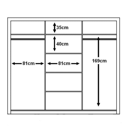 Idea 01 - 3 Sliding Door Wardrobe 250cm