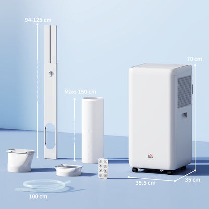 HOMCOM 12,000 BTU 5-in-1 Mobile Air Conditioner, 35m√Ç¬≤ Radius - White