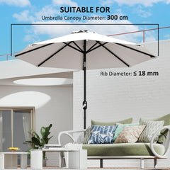 Outsunny 3 m Replacement Parasol Canopy with Top Vent, UPF 50+ Garden Parasol Replacement Canopy, 8 Rib Parasol Cover Replacement Fits Various Frames, Cream