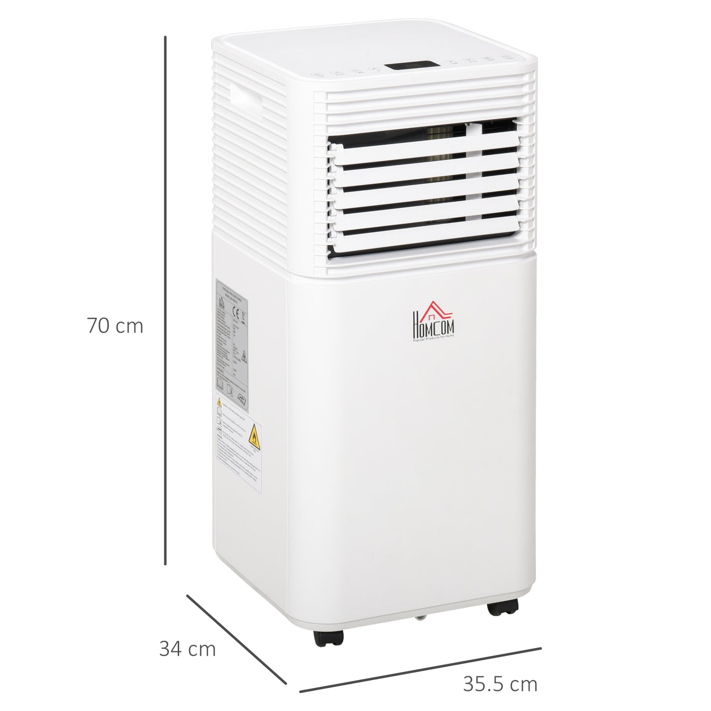 HOMCOM 7000 BTU Portable Air Conditioner for Cooling Dehumidifier Fan, Air Conditioning Unit for Room up to 26m√Ç¬≤, with Remote, 24H Timer, Window Mount Kit, R290, A Energy Efficiency, 785W