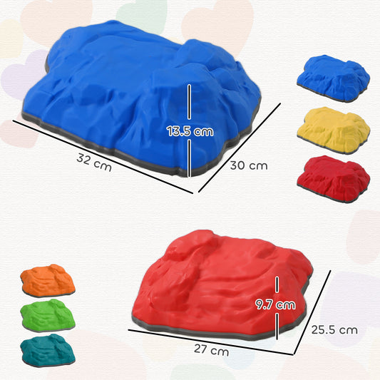 AIYAPLAY Balance Stepping Stones for Kids with Non-Slip Bottom, Indoor Outdoor Obstacle Course for Ages 3-8 Years, Multicoloured