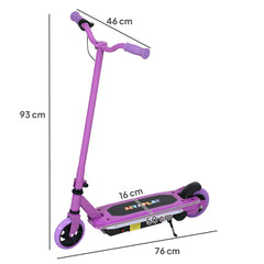 AIYAPLAY Electric Scooter for Ages 6-14, with Colourful Light and Electric Brake, Electric Scooter E Scooter, Up to 10 KM/H & 8 KM, Purple