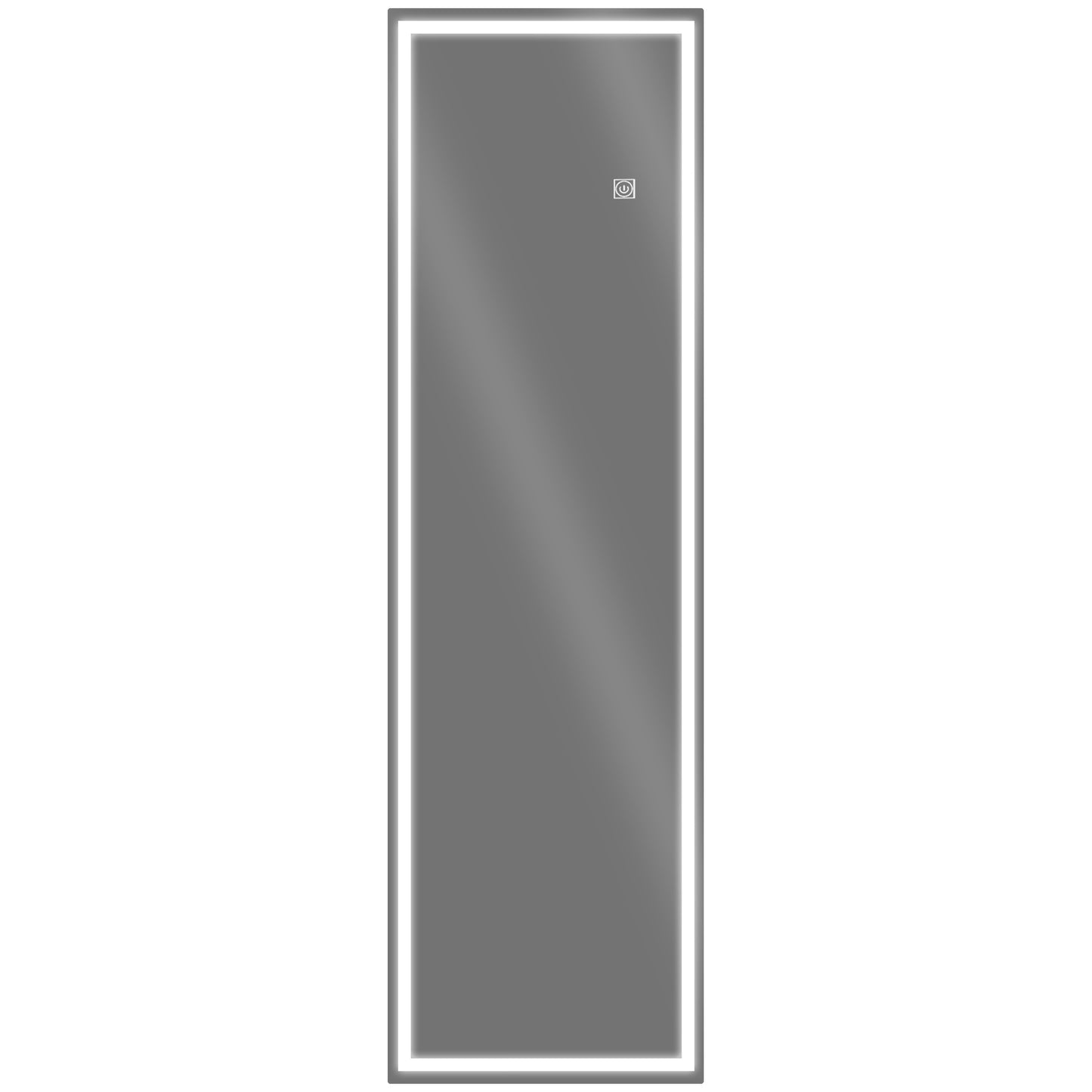 HOMCOM Dimming Full Length Mirror, 120 x 40cm Long Wall Mirror with 3 Colour LED, Smart Touch, Memory Function