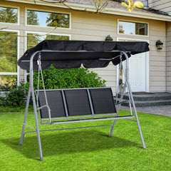 Outsunny Outdoor 3-Seater Swing Chair-Black