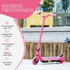 AIYAPLAY Electric Scooter for Ages 6-14, with Colourful Light and Electric Brake, Electric Scooter E Scooter, Up to 10 KM/H & 8 KM, Pink