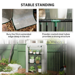 Outsunny 40 x 100cm Three Shelf Steel Frame Greenhouse - White