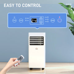 HOMCOM 5000 BTU Air Conditioning Unit, 3-in-1 Portable Air Conditioner, Dehumidifier, Cooling Fan with 2 Speeds, 24H Timer, Remote Control, Digital Display, Window Venting Kit, 12m√Ç¬≤