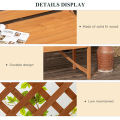 Outsunny Garden Bench, Wooden Garden Arbour with Seat for Vines/Climbing Plants, Brown