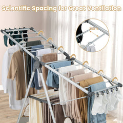 2-Layer Aluminum Folding Clothes Drying Rack