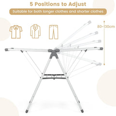 2-Layer Aluminum Folding Clothes Drying Rack