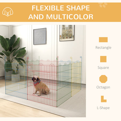 PawHut Pet Playpen Crate, with Eight Panels, Door, for Indoors and Outdoors, 60H x â156cm