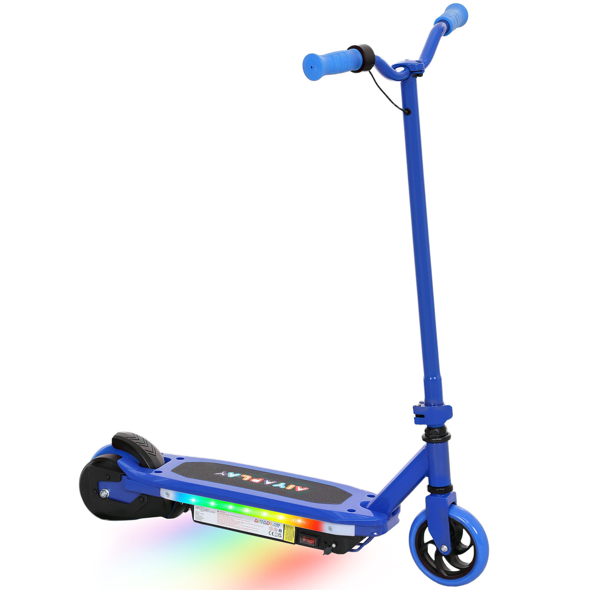 AIYAPLAY Electric Scooter for Ages 6-14, with Colourful Light and Electric Brake, Electric Scooter E Scooter, Up to 10 KM/H & 8 KM, Blue