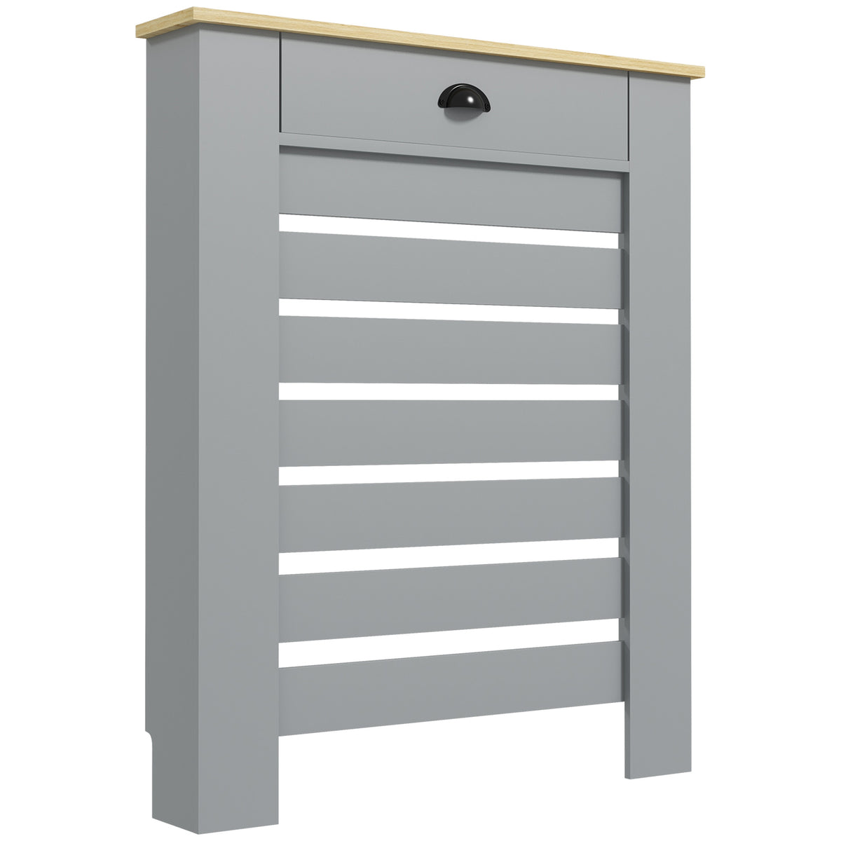 HOMCOM 95.5H x 78Wcm Radiator Cover, with Drawer - Grey