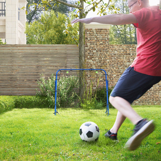 HOMCOM Adjustable Rebounder Net Kickback Target Goal for Teens Adults Training, Blue