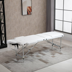 HOMCOM Foldable Massage Table Professional Salon SPA Facial Couch Bed White