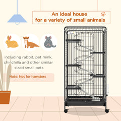 PawHut 6 Levels Removable Small Animal Cage, 131cm - Black