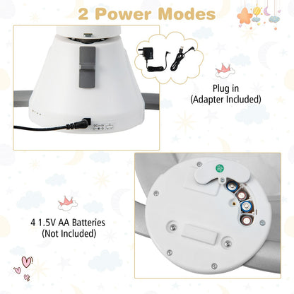 Baby Bouncer with 5 Swing Speeds and Built-in 17 Music for Newborn-Grey