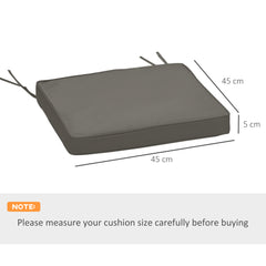 مجموعة من وسادتين لكرسي الحديقة مع أربطة من Outsunny، وسائد بديلة مقاس 45 × 45 سم لأثاث الحدائق، رمادي غامق