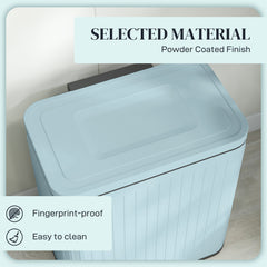 HOMCOM Dual Kitchen Bin, 2 x 20L Double Bin for Recycling and Waste, Fingerprint-proof Pedal Bin with Soft-Close Lid, Removable Inner Buckets, Light Green