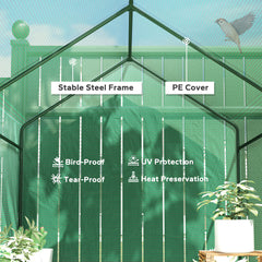 Outsunny 120 x 186cm Walk-In Greenhouse, with Shelves - Green