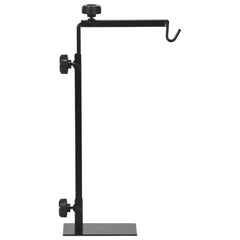 PawHut Adjustable Height and Length Reptile Lamp Stand Holder with Hook Hanging, Base - Black