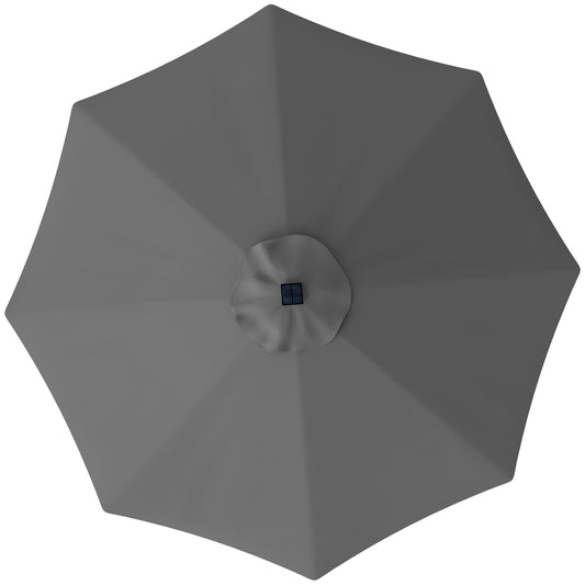 Outsunny 3 m Replacement Parasol Canopy with Top Vent, UPF 50+ Garden Parasol Replacement Canopy, 8 Rib Parasol Cover Replacement Fits Various Frames, Grey