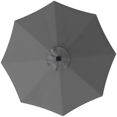 Outsunny 3 m Replacement Parasol Canopy with Top Vent, UPF 50+ Garden Parasol Replacement Canopy, 8 Rib Parasol Cover Replacement Fits Various Frames, Grey