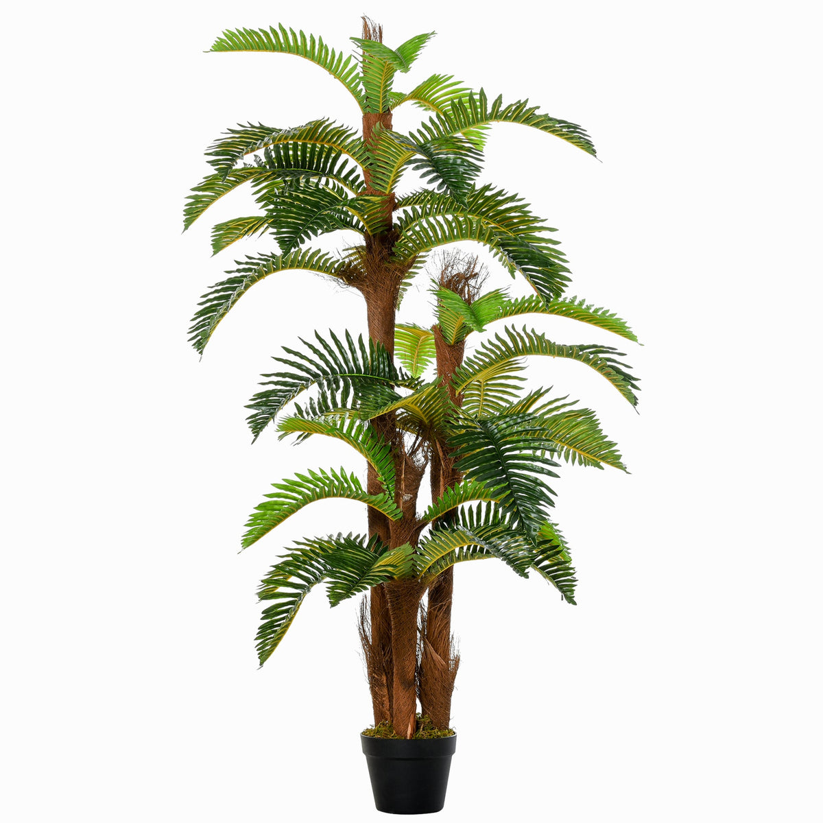 Outsunny Artificial Plant Tropical Palm in Pot, Fake Plants for Home Indoor Outdoor Decor, 150cm, Green