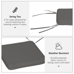 مجموعة من 6 قطع من وسائد الكراسي من Outsunny، 42 طول × 42 عرض × 5 ارتفاع سم - رمادي