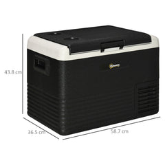 Outsunny 40L Car Refrigerator, Portable Compressor Car Fridge Freezer, Electric Cooler Box with 12/24V DC and 110-240V AC for Camping, Driving, Picnic, Down to -20√¢‚Äû∆í