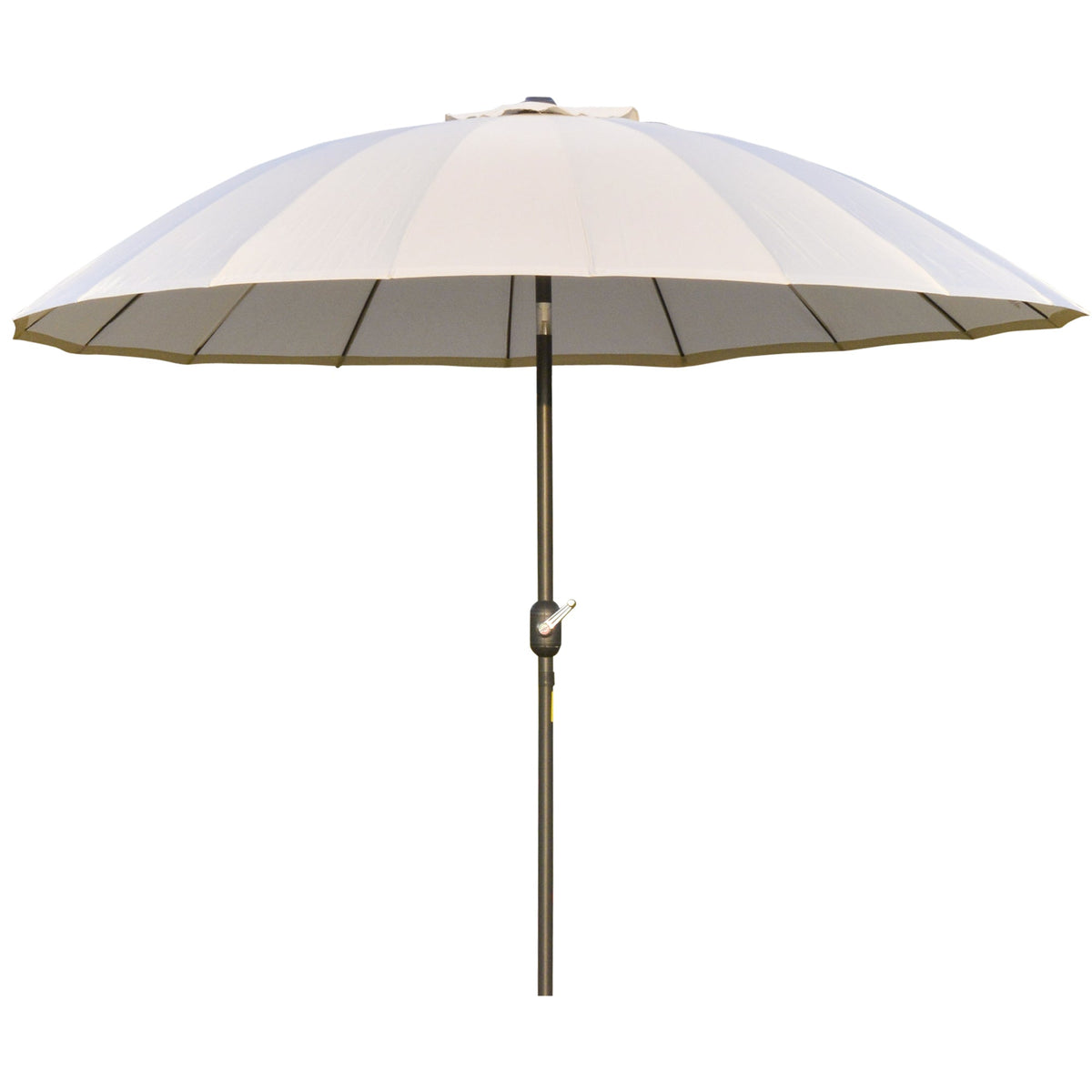 Outsunny 2.5m Shanghai Garden Parasol Umbrella with Crank & Tilt, Adjustable Outdoor Sun Shade, Off-White